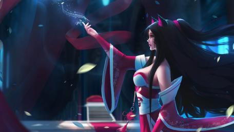 Enchanting Sorceress in a Magical Realm wallpaper