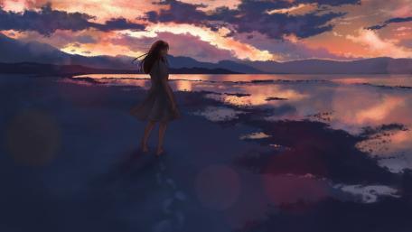 Tranquil Twilight Reflections Over the Lake wallpaper