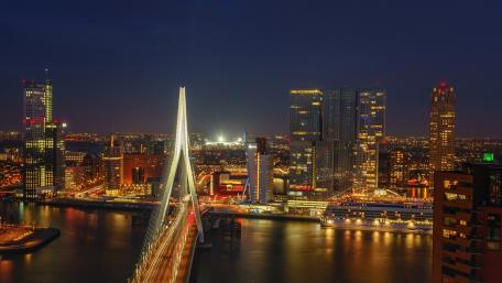 Erasmus Bridge at night wallpaper