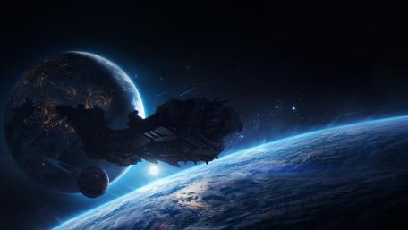 Futuristic Odyssey Across Alien Worlds wallpaper