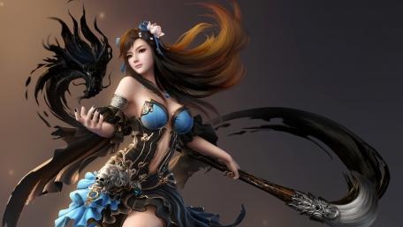Warrior Princess with Dragon Energy wallpaper