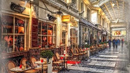 Glass covered mall in Ostend wallpaper