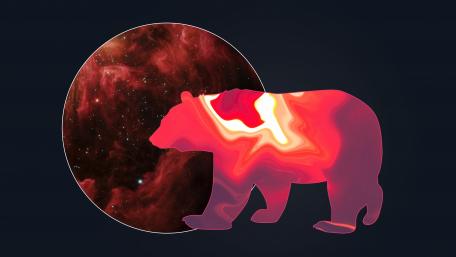 Cosmic Bear in Space Artful Design wallpaper
