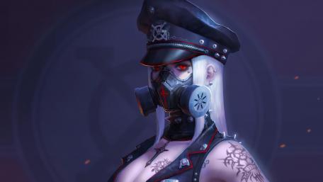 Futuristic Rebel with a Gas Mask wallpaper