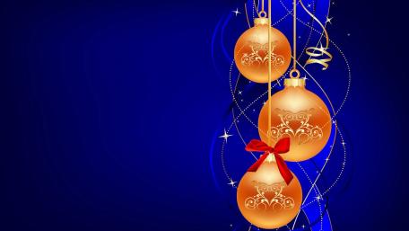 Christmas Elegance in Blue and Gold wallpaper