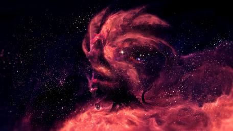 Galactic Dragon Silhouette in Starry Sky wallpaper