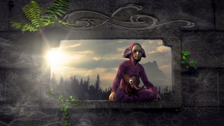 Whimsical Child in Fantasy Realm wallpaper