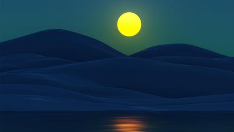 Ethereal Moonlit Mountainscape wallpaper
