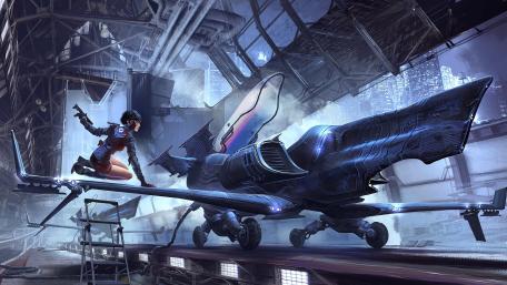 Futuristic Adventure in a Sci-Fi Landscape wallpaper