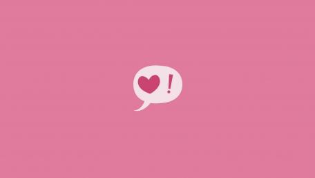 Pink Heart Pop Minimalist Design wallpaper