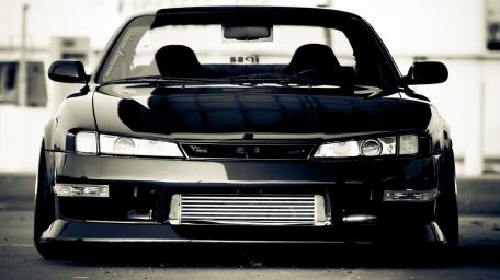 Sleek Nissan S14 JDM Icon in Monochrome wallpaper