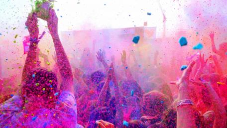 Vibrant Celebration of Music and Joyful Revelry wallpaper