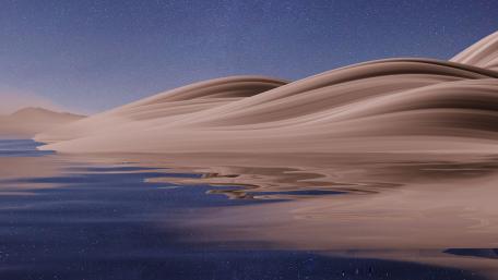 Mystical Desert Lake Under Starry Skies wallpaper