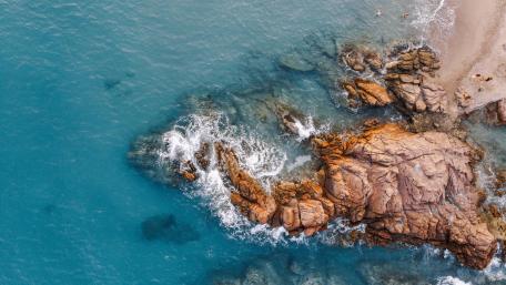 Ocean Cliffs and Waves From Above wallpaper