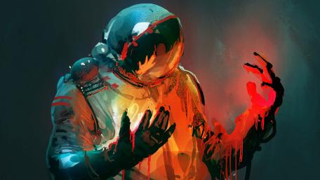 Melting astronaut wallpaper