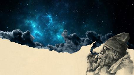 Cigarette smoke universe wallpaper
