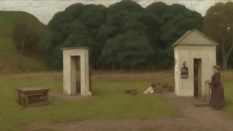 AI-Art: Filling station wallpaper