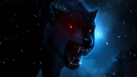 Glowing Predator in the Midnight Snow wallpaper