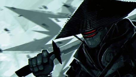 Futuristic Samurai Warrior Emerges wallpaper