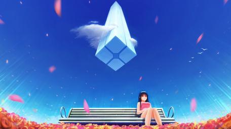 Dreamy Solitude Under a Vast Blue Sky wallpaper