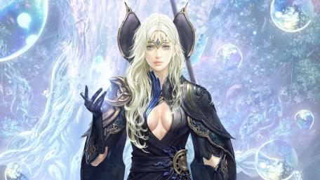 Mystical Elven Sorceress in Enchanted Realm wallpaper