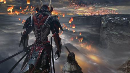 Cyber Samurai Guardian at Dusk wallpaper