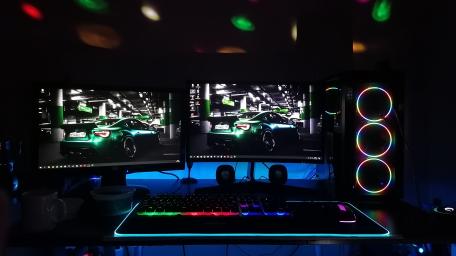 Neon Glow Gamer Setup wallpaper