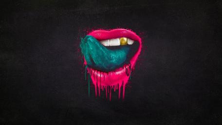Vibrant Lips Fantasy Art wallpaper