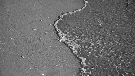 Serene Monochrome Shoreline Scene wallpaper