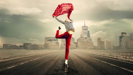 Joyful Dance on an Open Road wallpaper