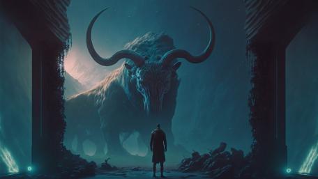 Mystical Encounter at Dusk wallpaper