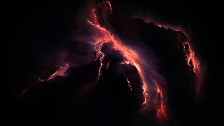 Crimson Nebula Embrace wallpaper
