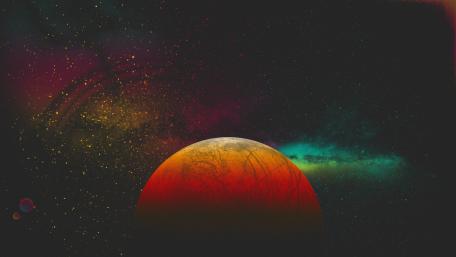 Red Planet Dreamscape in Colorful Cosmos wallpaper
