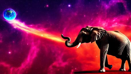 AI-Art: The Elephant and the Universe wallpaper