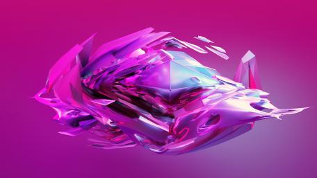 Crystalline Dreamscape in Candy Pink Hue wallpaper