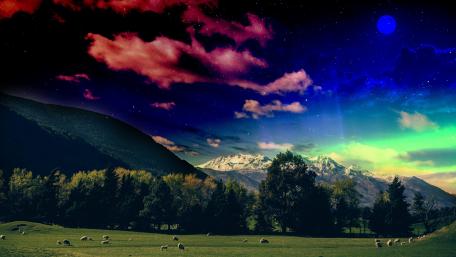 Enchanted Night in the Mountains wallpaper