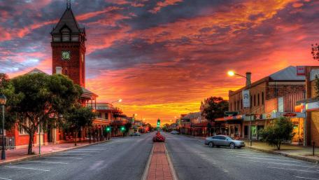 Clock tower in Argent Street in the city of Broken Hill, New South Wales, Australia wallpaper
