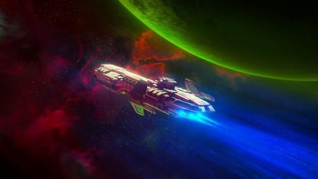 Futuristic Voyage Through the Cosmos wallpaper