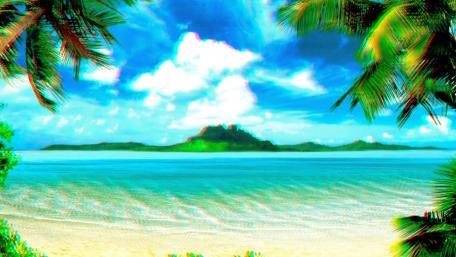Glitch beach wallpaper