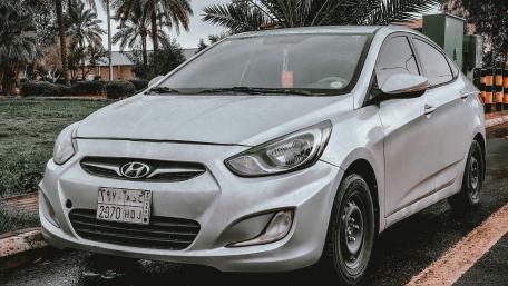 Sleek Hyundai Accent in Urban Setting wallpaper