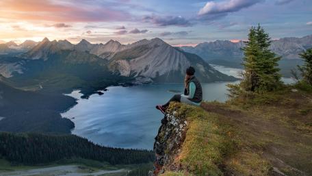 Majestic Mountain Sunset View wallpaper
