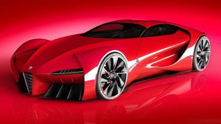 Sleek Red Alfa Romeo Sports Car Design wallpaper