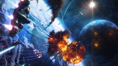 Futuristic Space Battle Unleashed wallpaper