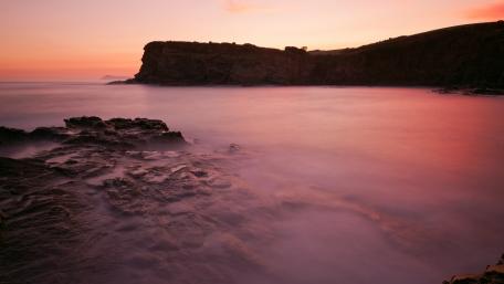 Calm Pink Shore at Sunset wallpaper