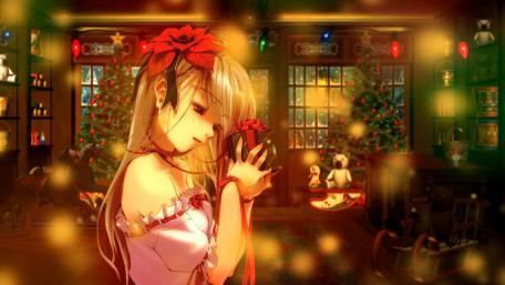 Enchanting Anime Christmas Scene wallpaper
