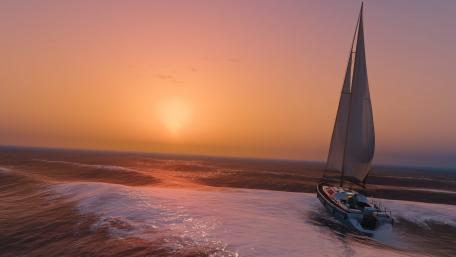 Sailing Into the Sunset Breeze wallpaper