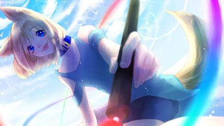 Enchanting Anime Girl in a Dreamy Landscape wallpaper