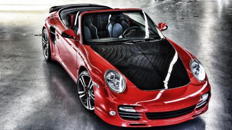 Sleek Red Porsche Cabriolet Wallpaper wallpaper