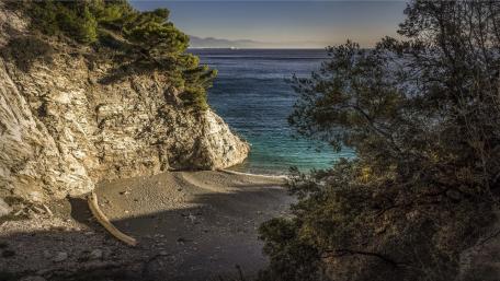 Serene Coastal Escape in Nature's Embrace wallpaper