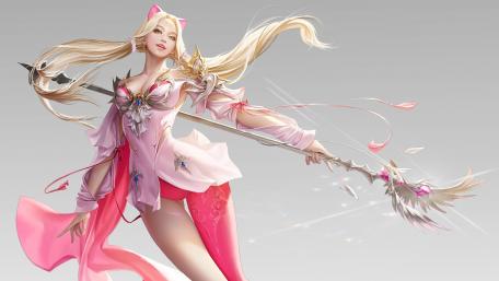 Enchanted Whispers of the Wind Catgirl wallpaper